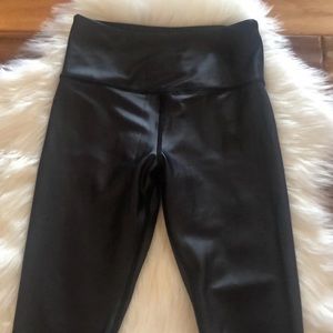 Zyia black metallic leggings NWOT